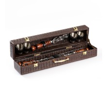 Набор с шампурами подарочный «Элит-XS» №13, в коробке из эко-кожи