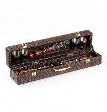 Набор с шампурами подарочный «Элит-XS» №13, в коробке из эко-кожи