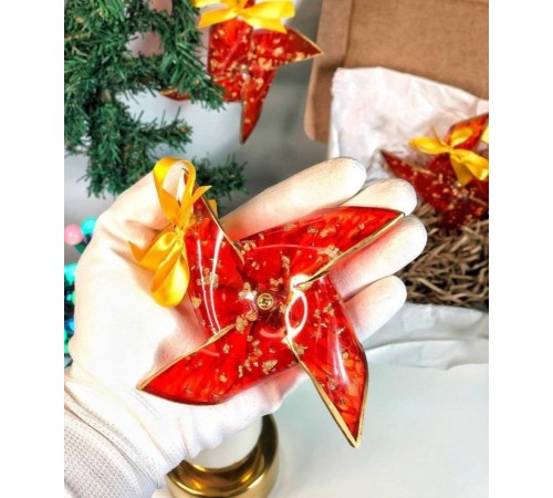 Елочная игрушка из эпоксидной смолы Мельница