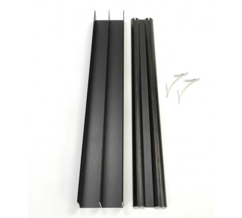 Направляющие для дверей-купе, шкафа-купе, верх-низ, 140 см, цвет чёрный матовый