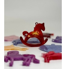 Елочная игрушка из эпоксидной смолы Лошадка