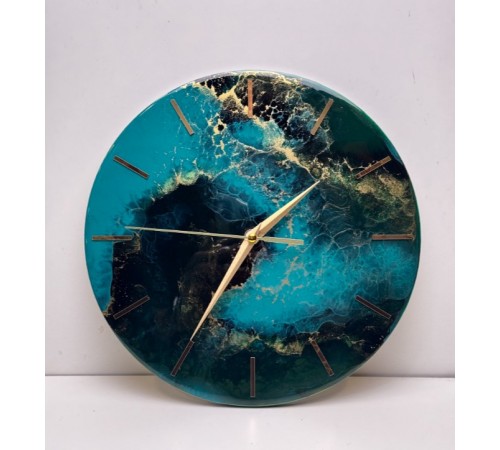 Часы изумрудные круглые, 30 см