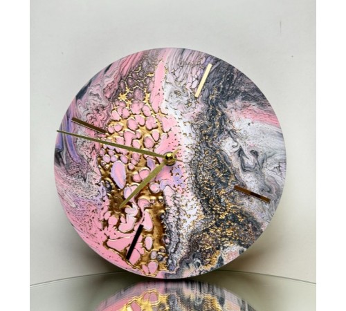 Часы в технике ФлюидАрт. 22 см