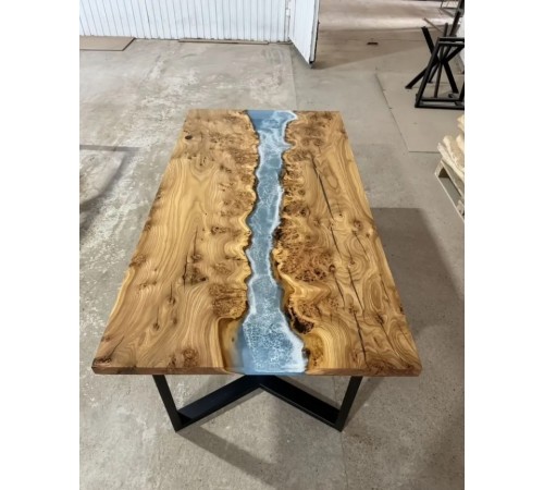 Стол река из эпоксидной смолы слэба IKEA
