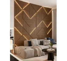 Декоративный мебельный щит с LED подсветкой, цвет дуб какао