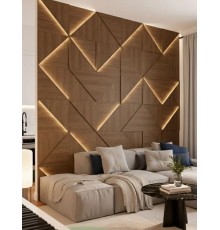 Декоративный мебельный щит с LED подсветкой, цвет дуб какао