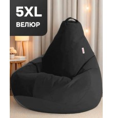 PUFON Кресло-мешок Груша, Микровелюр, Размер XXXXXL,черный