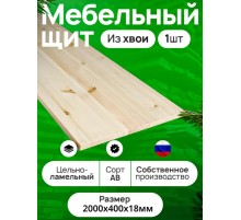 Мебельный щит 2000х400х18 мм сорт АВ хвоя