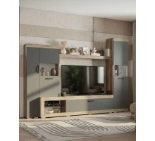 Гостиная комплект Лали, навесные шкафы, 213х37х173 см, Дуб Смоки / Айриш
