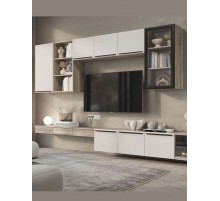 Гостиная комплект Урбан Макси, навесной шкаф, шкаф-витрина, Дуб смоки / Кашемир