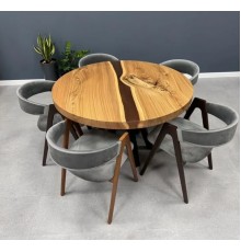 Стол река из эпоксидной смолы и карагача