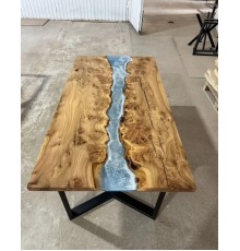 Стол река из эпоксидной смолы слэба IKEA