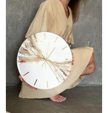 Часы "под срез камня Бежевые" круглые