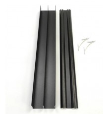 Направляющие для дверей-купе, шкафа-купе, верх-низ, 140 см, цвет чёрный матовый